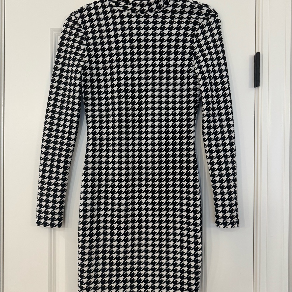 Black and White Houndstooth Dress
